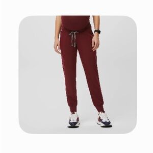 Figs Burgundy Zamora Maternity Jogger